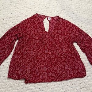 Old Navi Floral Red Women's Top size M